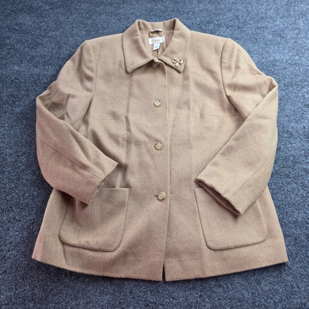 Talbots Camel Hair Jacket Coat Blazer Italy‎ Tan Vintage 12 Womens